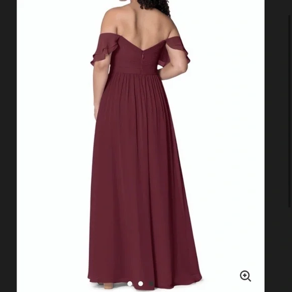 Azazie Razia Dress | Cabernet - Picture 2 of 7